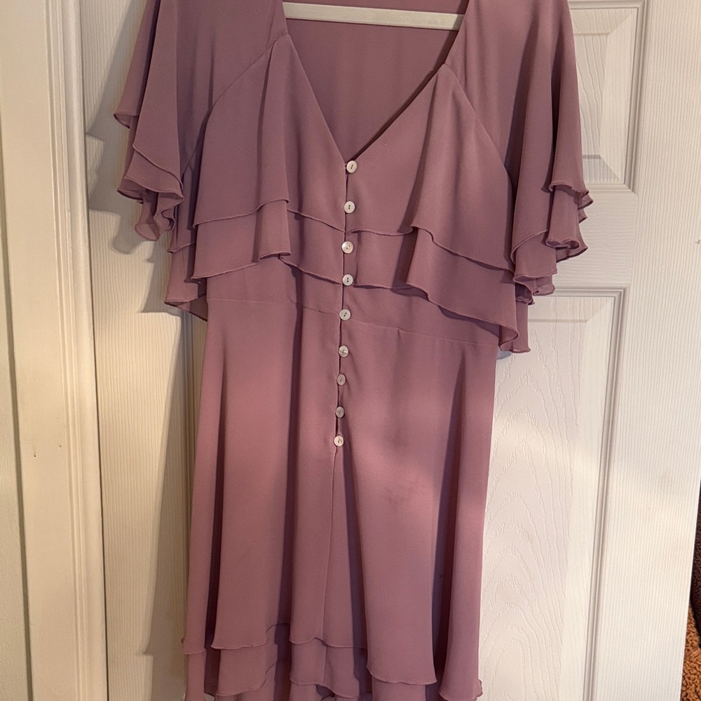 Show Me Your MuMu Lavender Ruffle Mini Dress